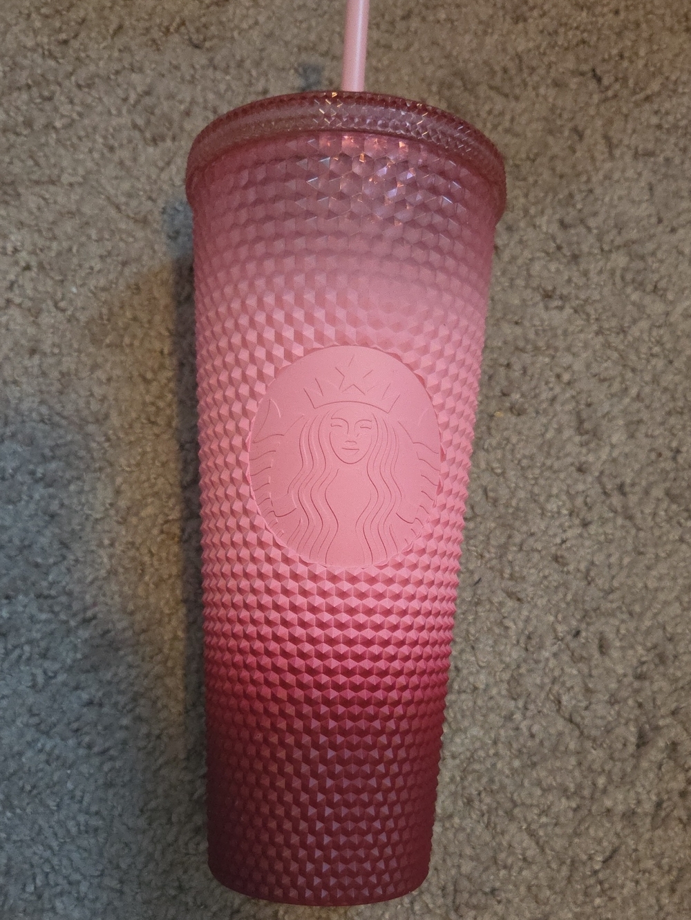 Starbucks Pink Gradient Studded Cold Cup with Straw
